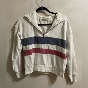 Women’s zip up crew neck sweatshirt!